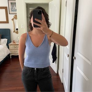 blue knit tank